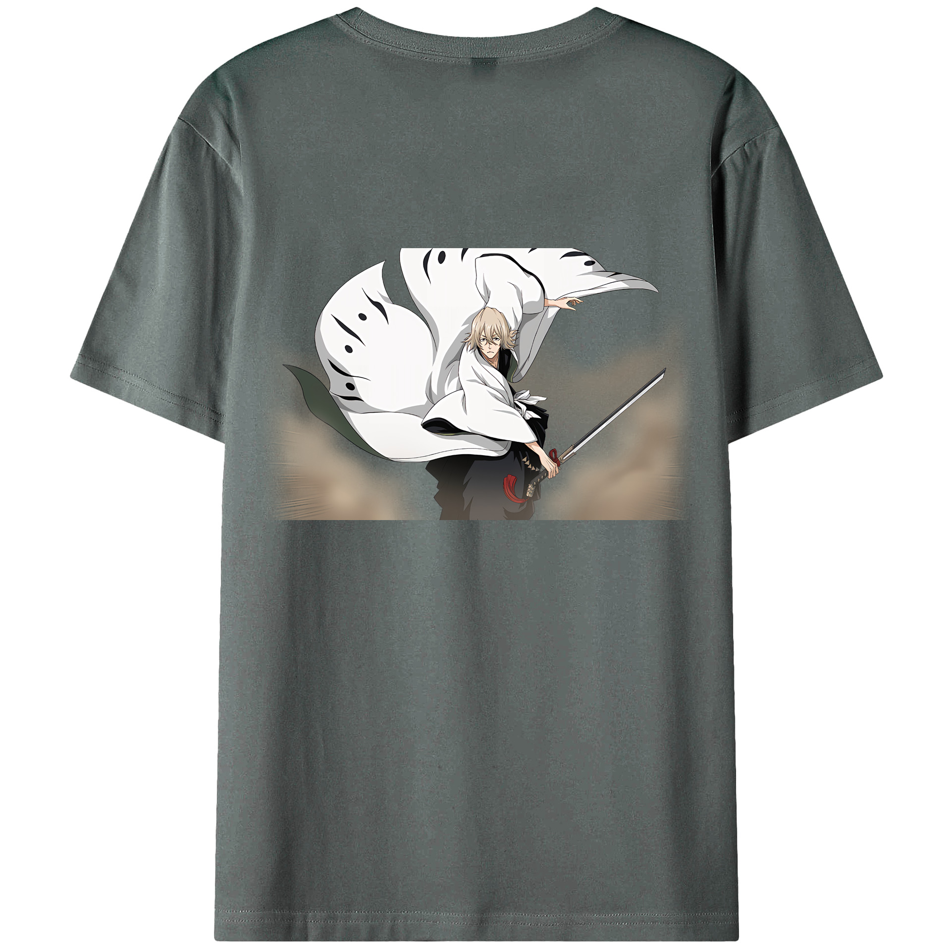 （画像用） "ブリーチ 浦原 喜助（うらはら きすけ） BLEACH Urahara Kisuke " 綿100％ メンズ半袖Tシャツ（バックプリント） 通気性